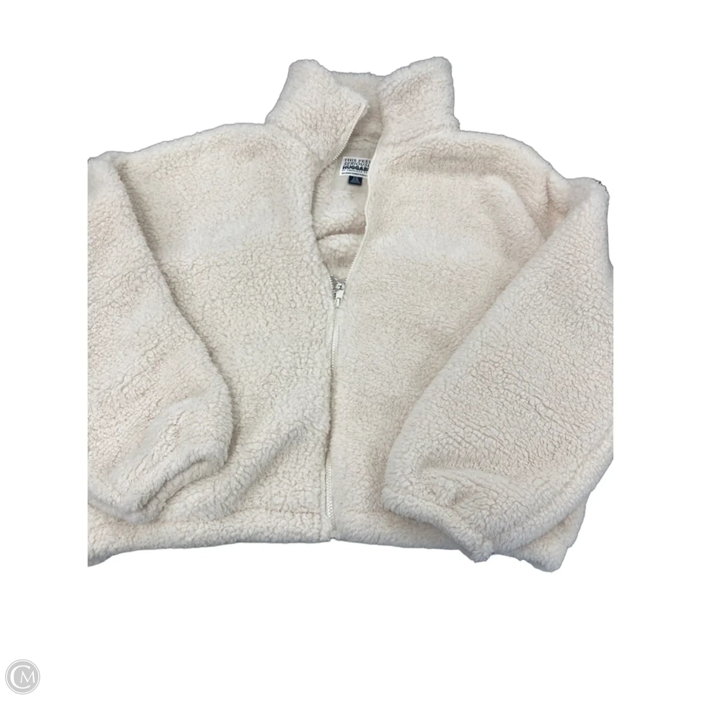 Jacket Faux Fur & Sherpa By American Eagle In Cream, Size: L
