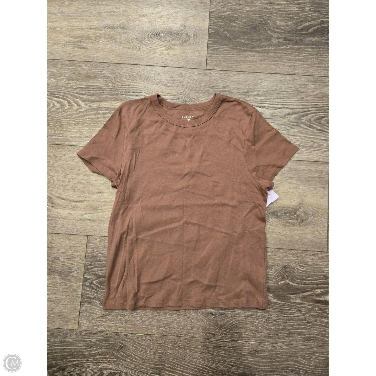 Top Short Sleeve Basic By American Eagle In Brown, Size: Xl