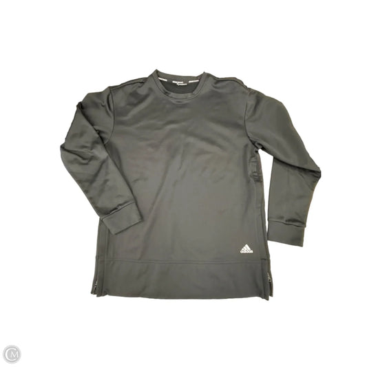 Athletic Top Long Sleeve Crewneck By Adidas In Black, Size: M