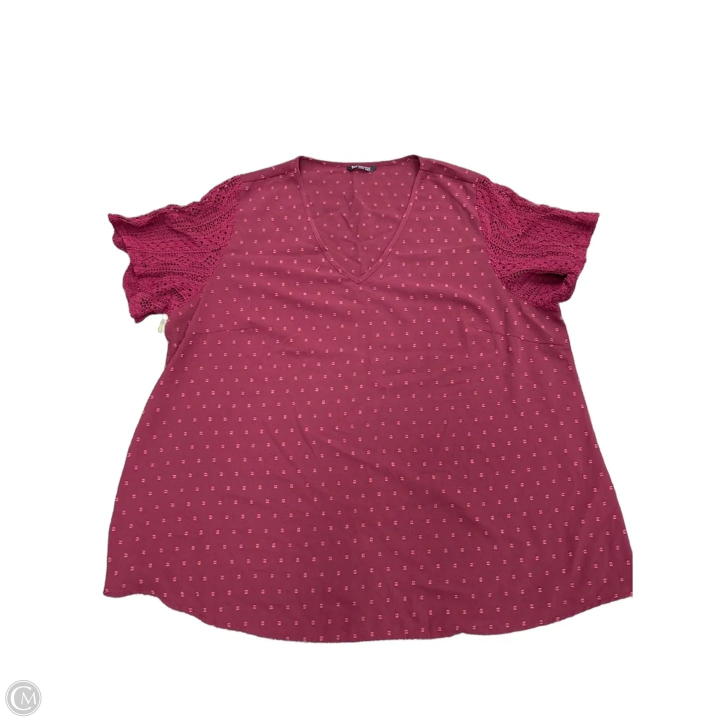 Top Short Sleeve By Bloomchic In Red, Size: 3x