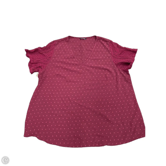 Top Short Sleeve By Bloomchic In Red, Size: 3x