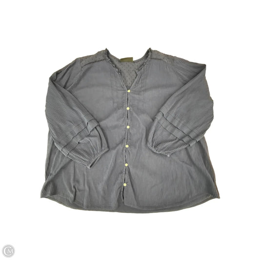 Top Long Sleeve By Lane Bryant In Blue, Size: 3x