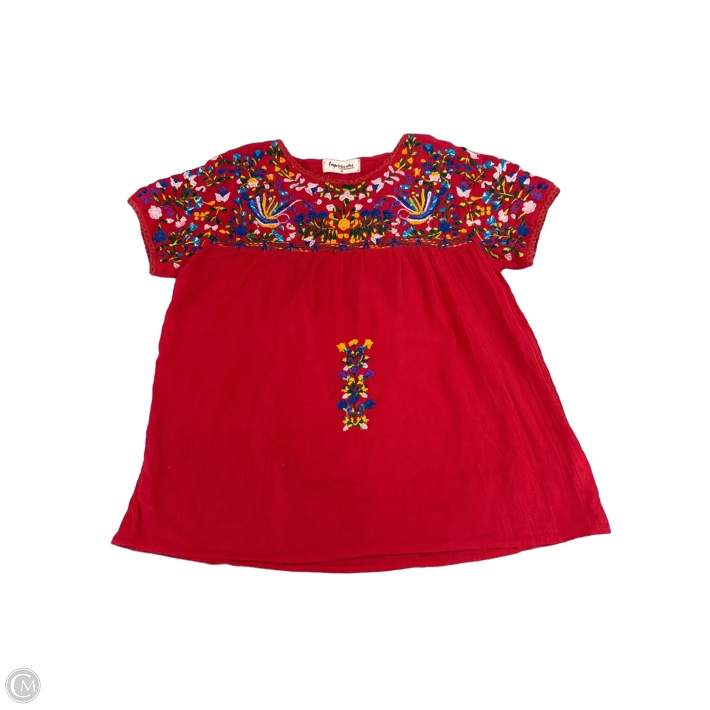 Top Short Sleeve By Impressions In Red, Size: M