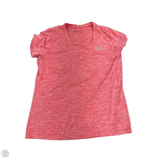Athletic Top Short Sleeve By Under Armour In Pink, Size: L