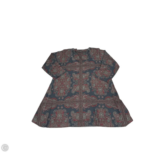 Top 3/4 Sleeve By Nally And Millie In Blue & Red, Size: Xl