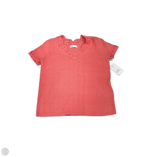 Sweater Short Sleeve By Croft And Barrow In Coral, Size: Xsp