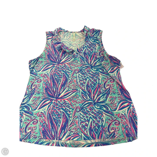 Tank Top By Lulu B In Blue & Pink, Size: 1x