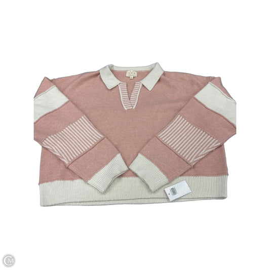 Sweater By Thread And Supply In Pink & White, Size: Xl