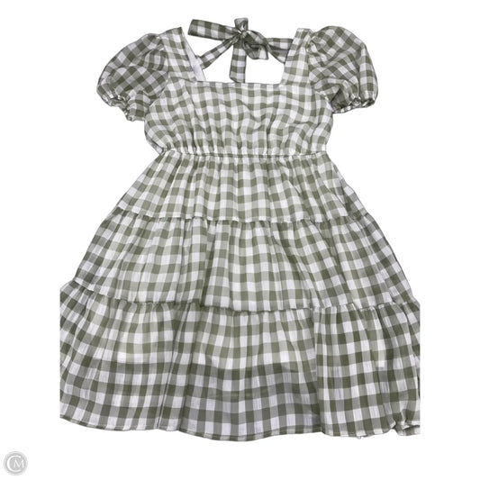 Dress Casual Short By Blu Pepper In Green & White, Size: M