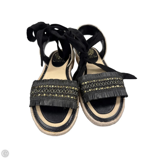 Sandals Flats By Vince Camuto In Black & Cream, Size: 7.5
