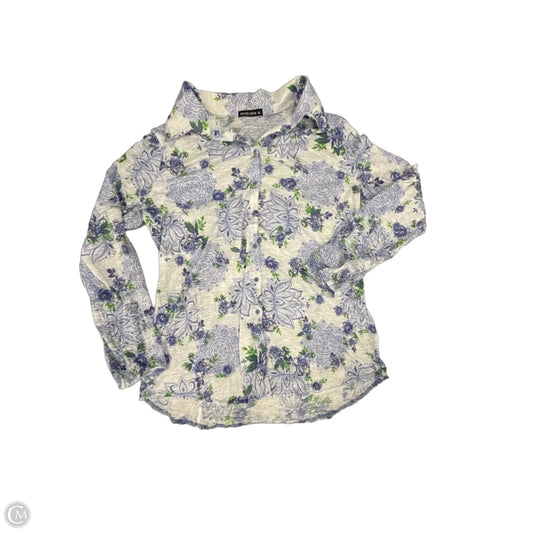 Top Long Sleeve By David Cline In Floral Print, Size: Xl
