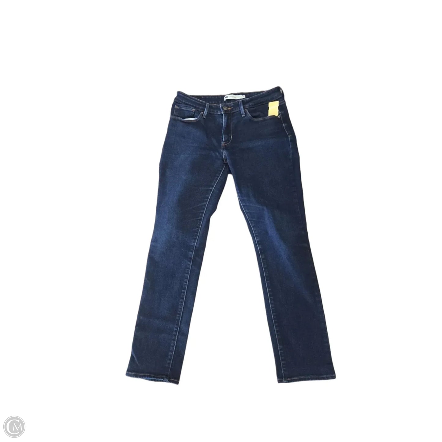 Jeans Straight By Levis Signature In Blue Denim, Size: 10