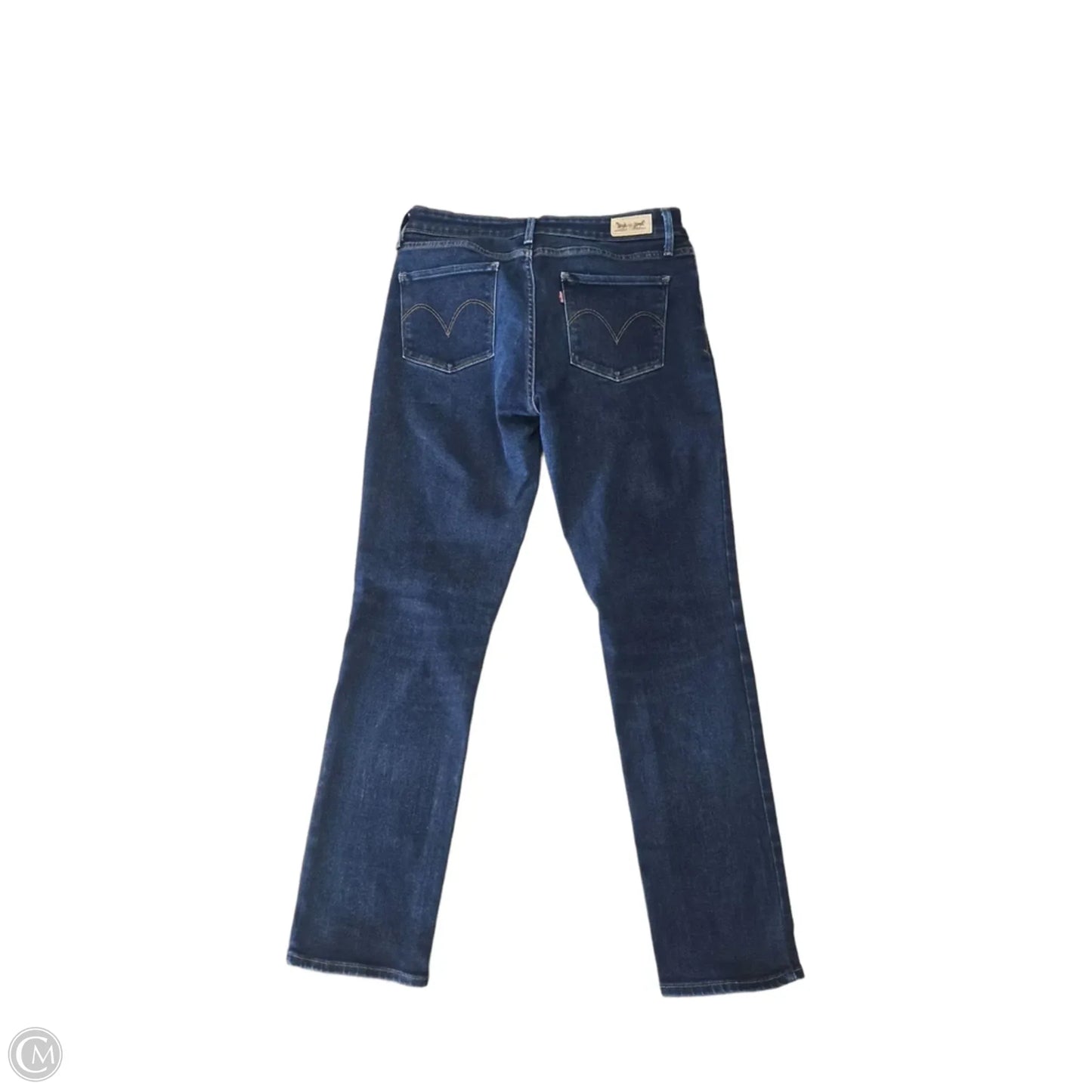 Jeans Straight By Levis Signature In Blue Denim, Size: 10