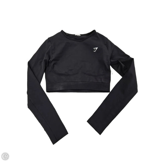 Athletic Top Long Sleeve Collar By Gym Shark In Black, Size: S