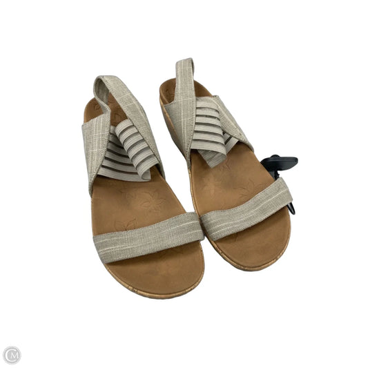Sandals Heels Wedge By Skechers In Grey & Tan, Size: 7