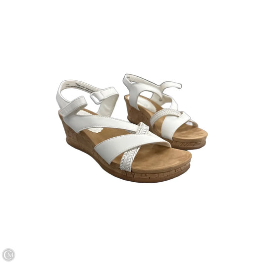 Sandals Heels Wedge By Bare Traps In White, Size: 7.5