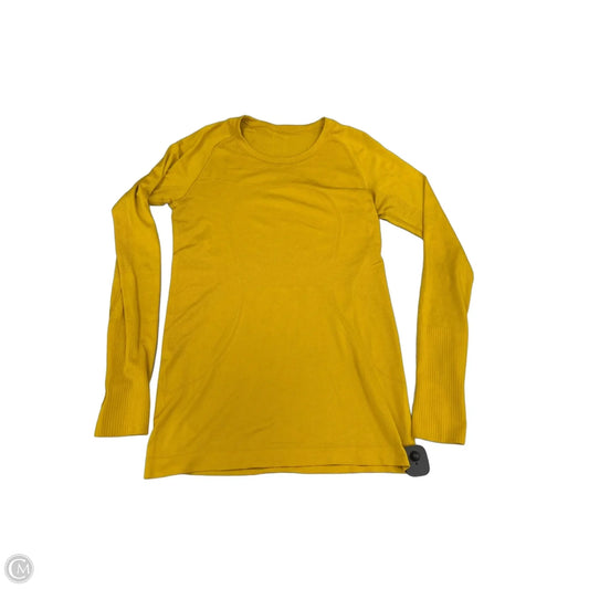 Athletic Top Long Sleeve Collar By Lululemon In Yellow, Size: 10