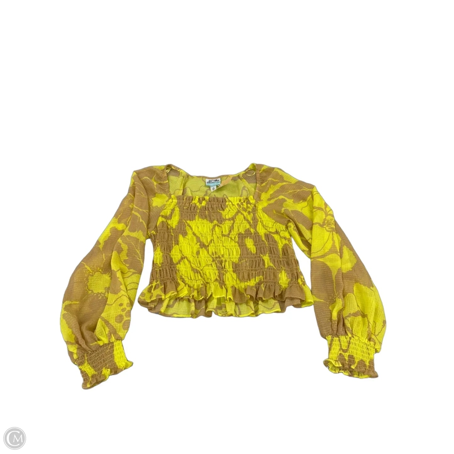 Top Long Sleeve By Future Collective In Yellow, Size: M