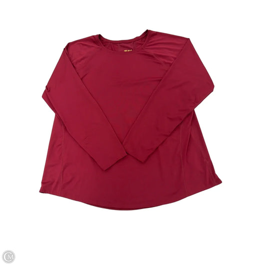 Top Long Sleeve By Tek Gear In Red, Size: 2x