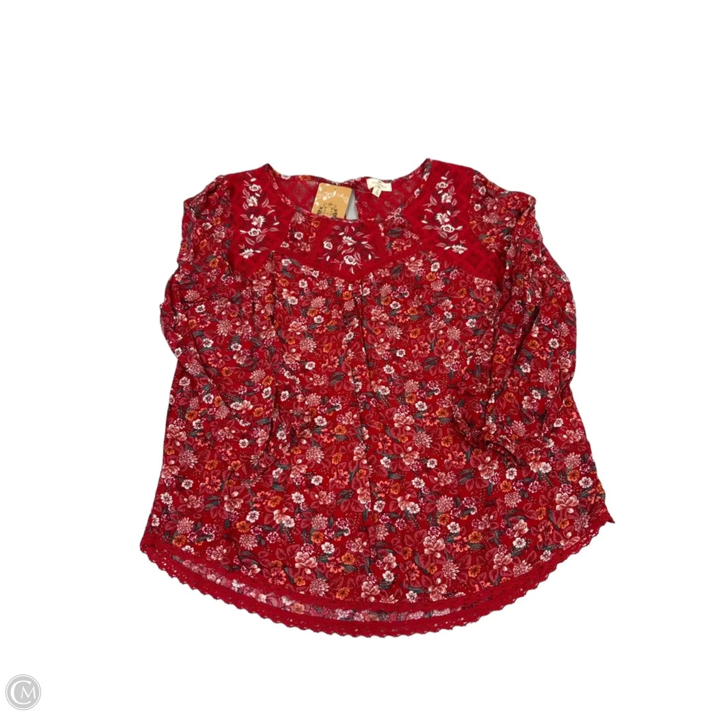 Top 3/4 Sleeve By Mason & Belle In Floral Print, Size: S
