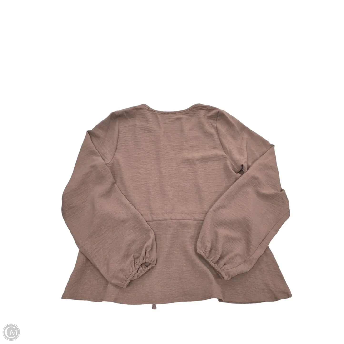 Top Long Sleeve By Gilli In Brown, Size: S