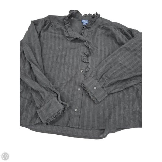 Top Long Sleeve By Scoop In Black, Size: Xl