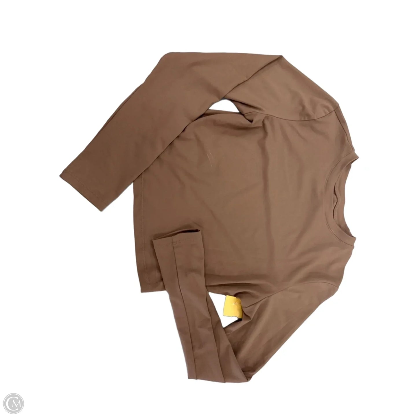 Athletic Top Long Sleeve Collar By Automet In Tan, Size: S