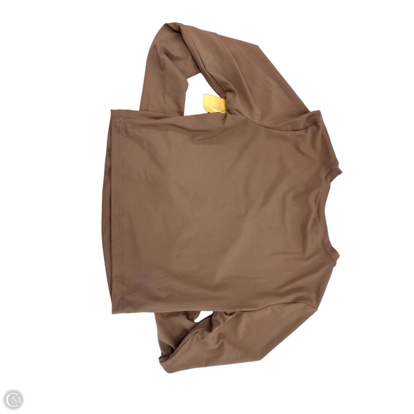 Athletic Top Long Sleeve Collar By Automet In Tan, Size: S