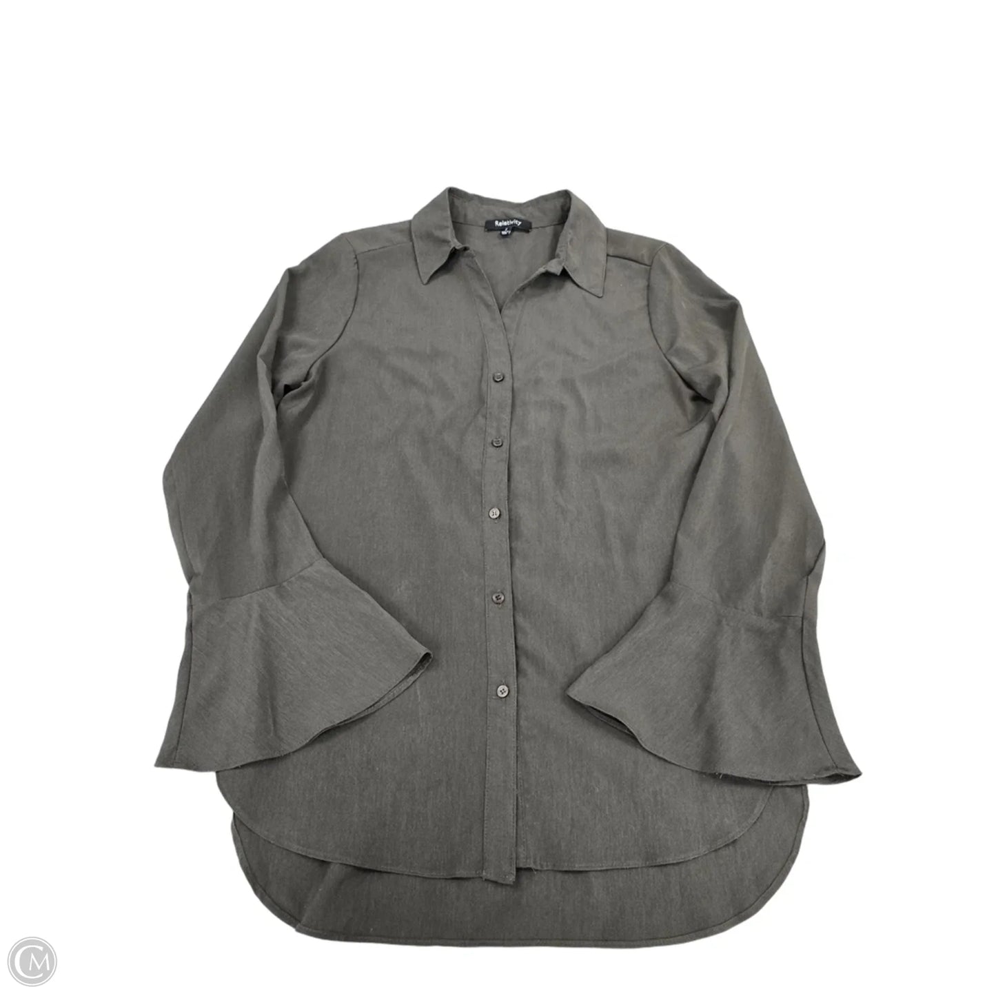 Top Long Sleeve By Relativity In Green, Size: S