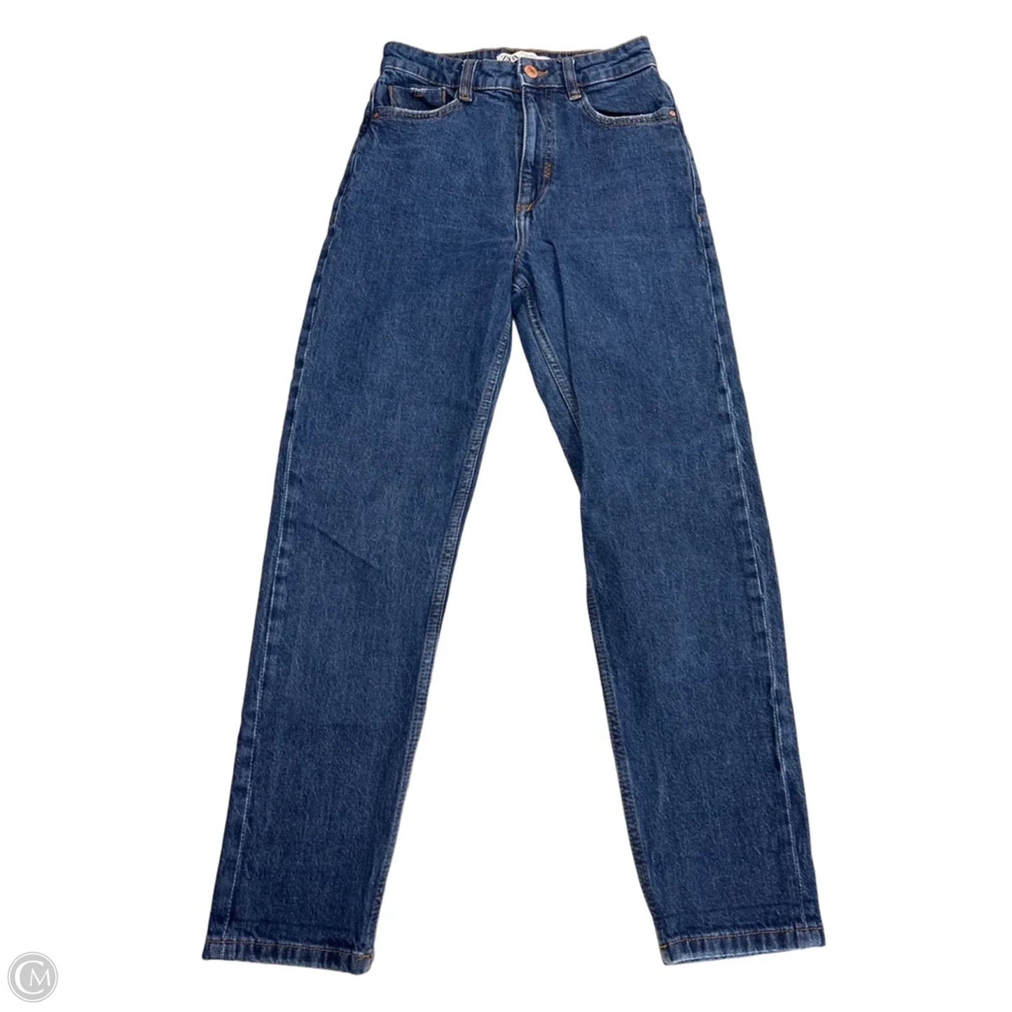 Jeans Straight By Zara In Blue Denim, Size: 2