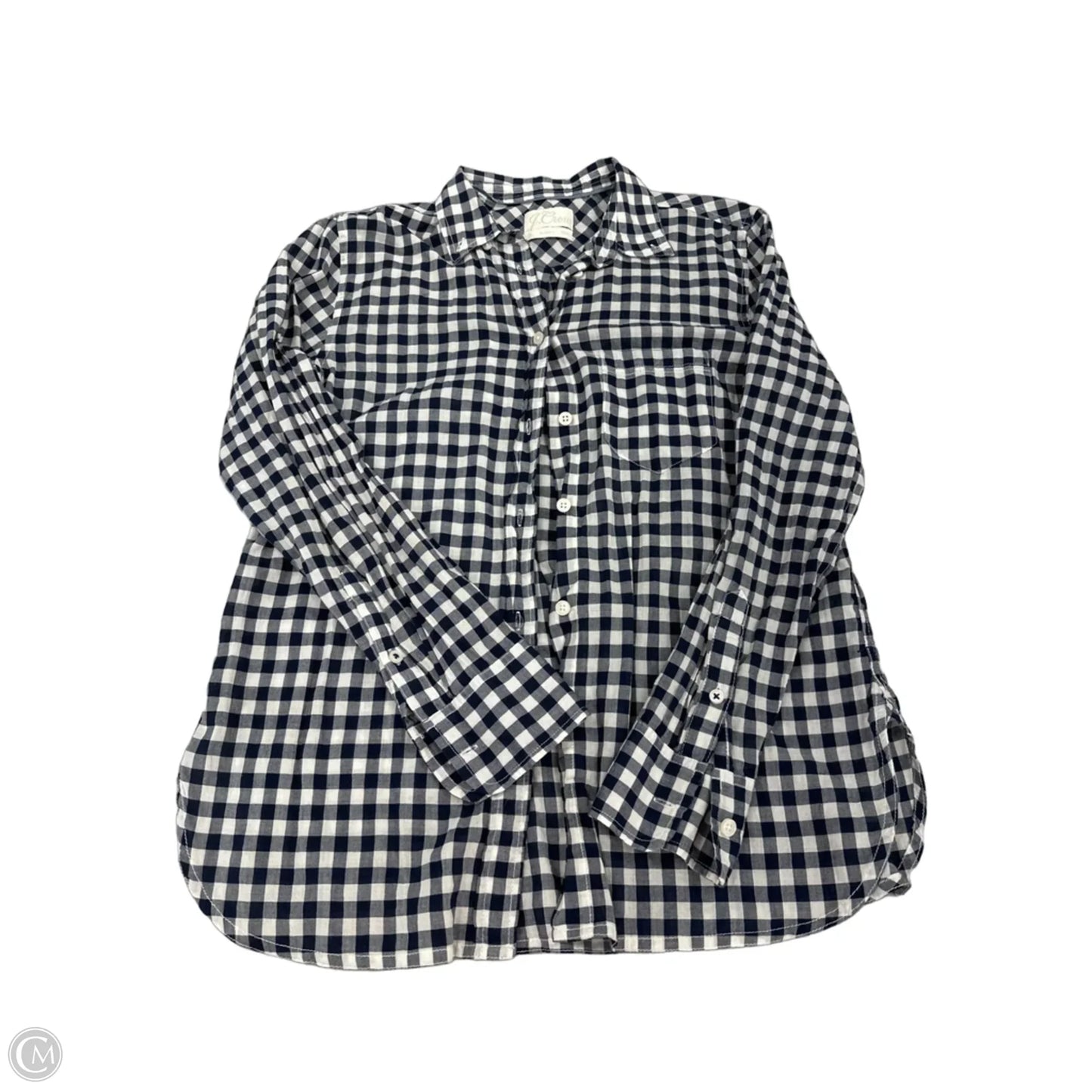Top Long Sleeve By J. Crew In Blue & White, Size: S