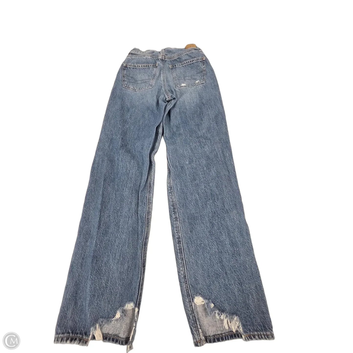 Jeans Straight By American Eagle In Blue Denim, Size: 0