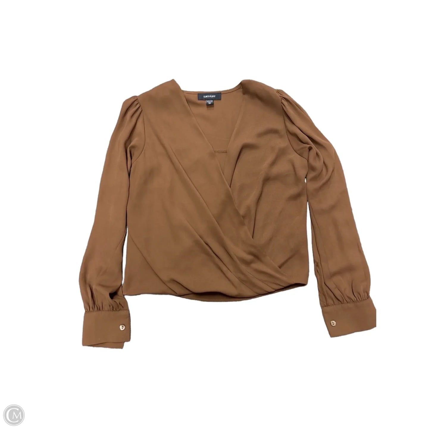 Top Long Sleeve By Karen Kane In Tan, Size: Xs