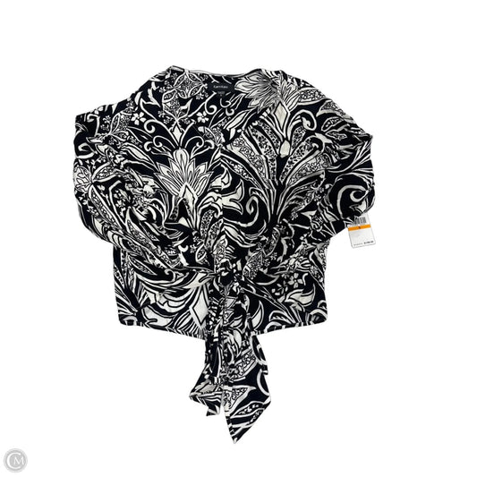 Top Long Sleeve By Karen Kane In Black & White, Size: S