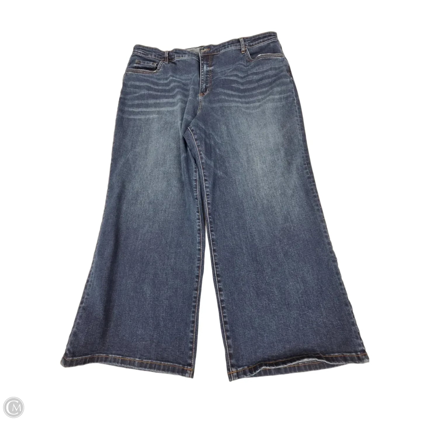 Jeans Wide Leg By Kut In Blue Denim, Size: 24w
