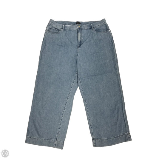 Jeans Wide Leg By Ann Taylor In Blue Denim, Size: 16