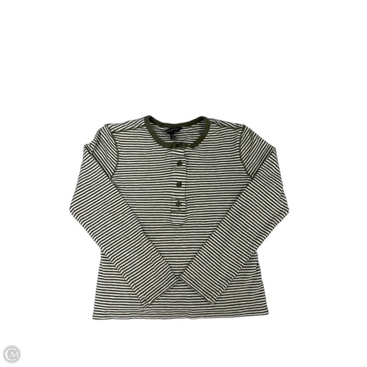 Top Long Sleeve By Banana Republic In Green & White, Size: Xs