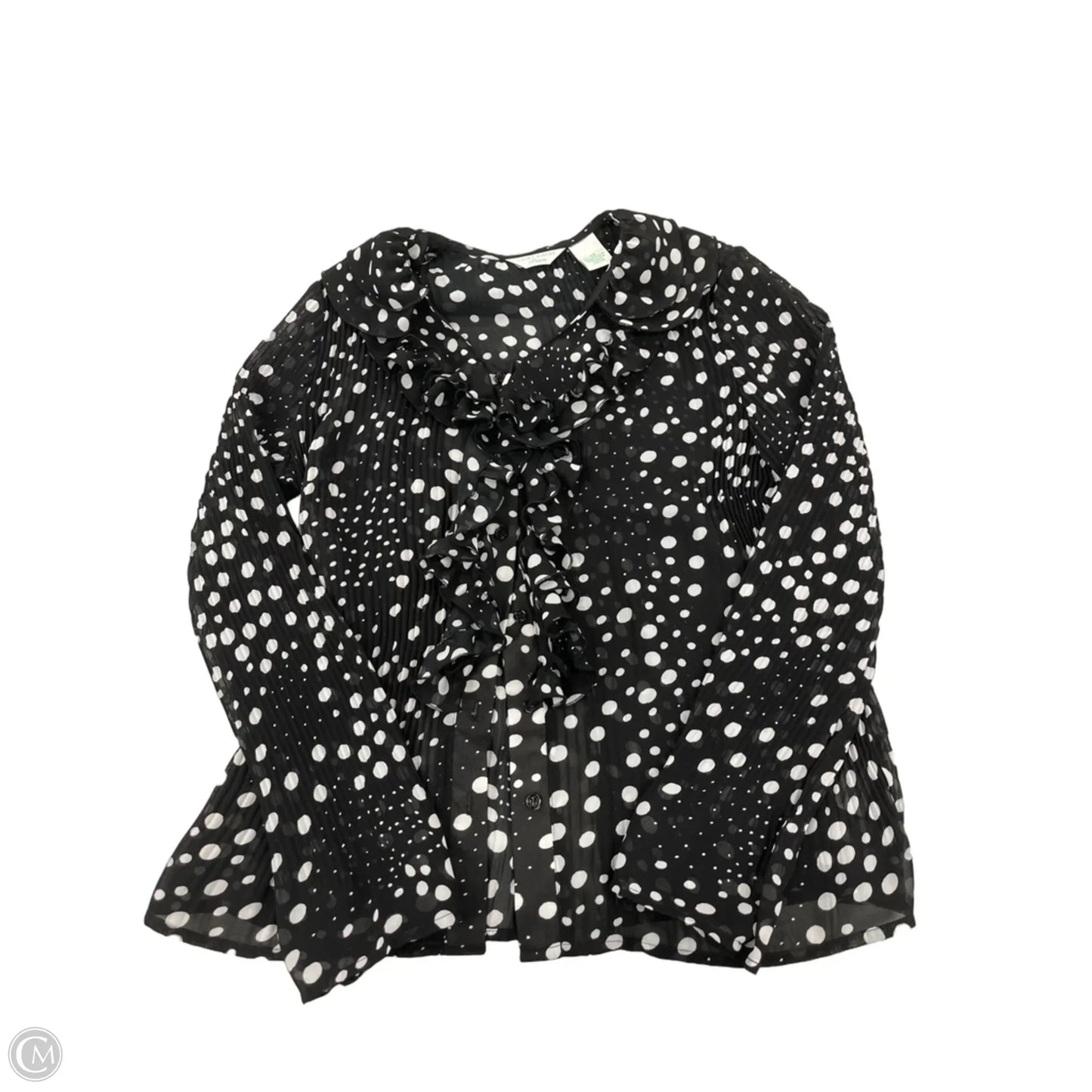 Top Long Sleeve By Laura Ashley In Black & White, Size: Sp