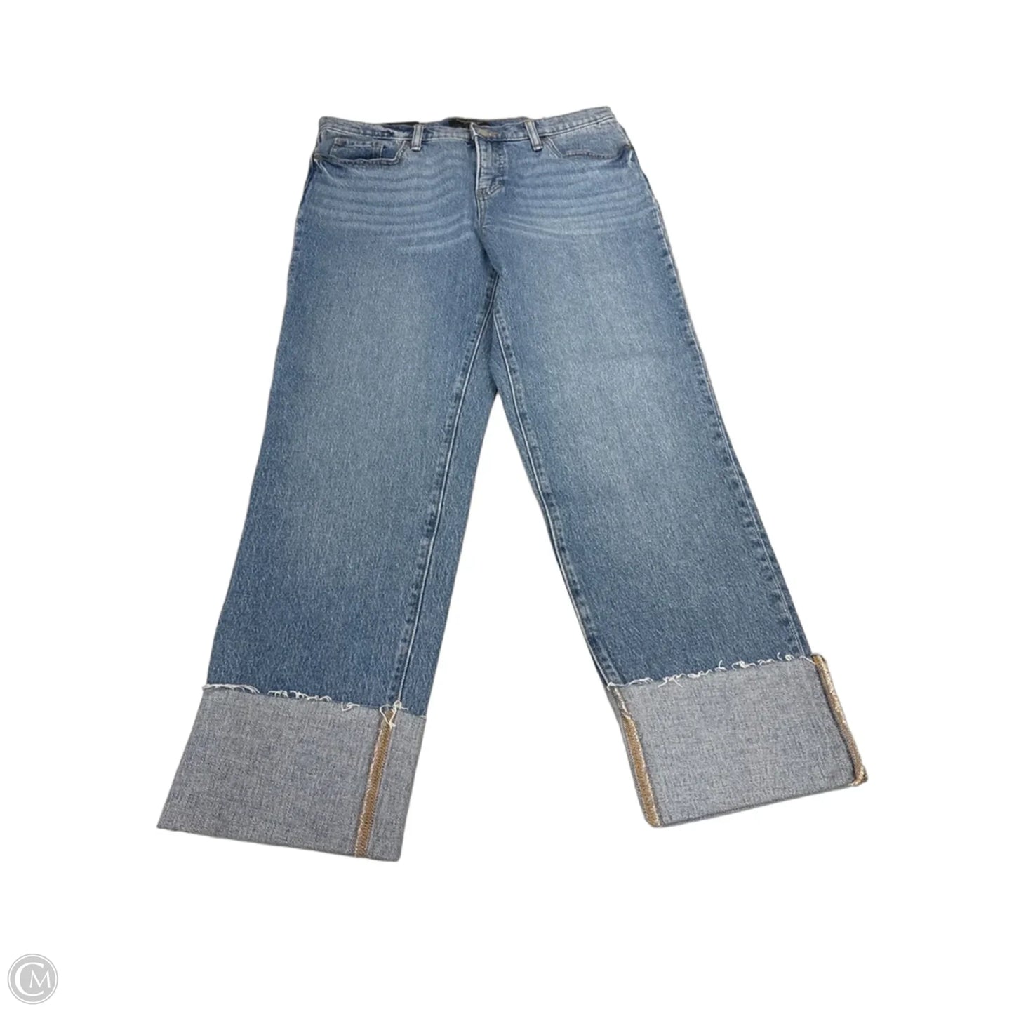 Jeans Straight By Banana Republic In Blue Denim, Size: 8