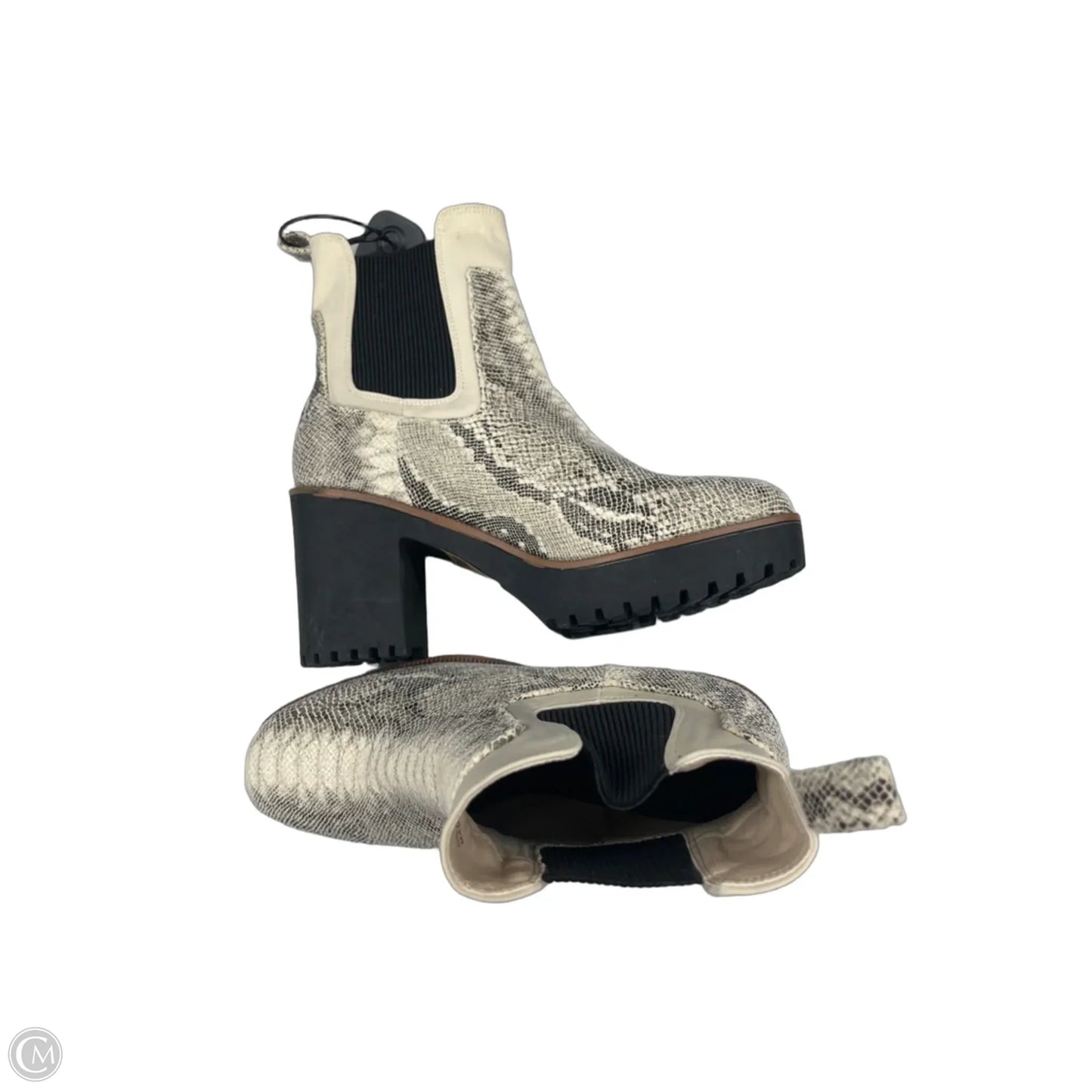 Boots Ankle Heels By Chinese Laundry In Snakeskin Print, Size: 8