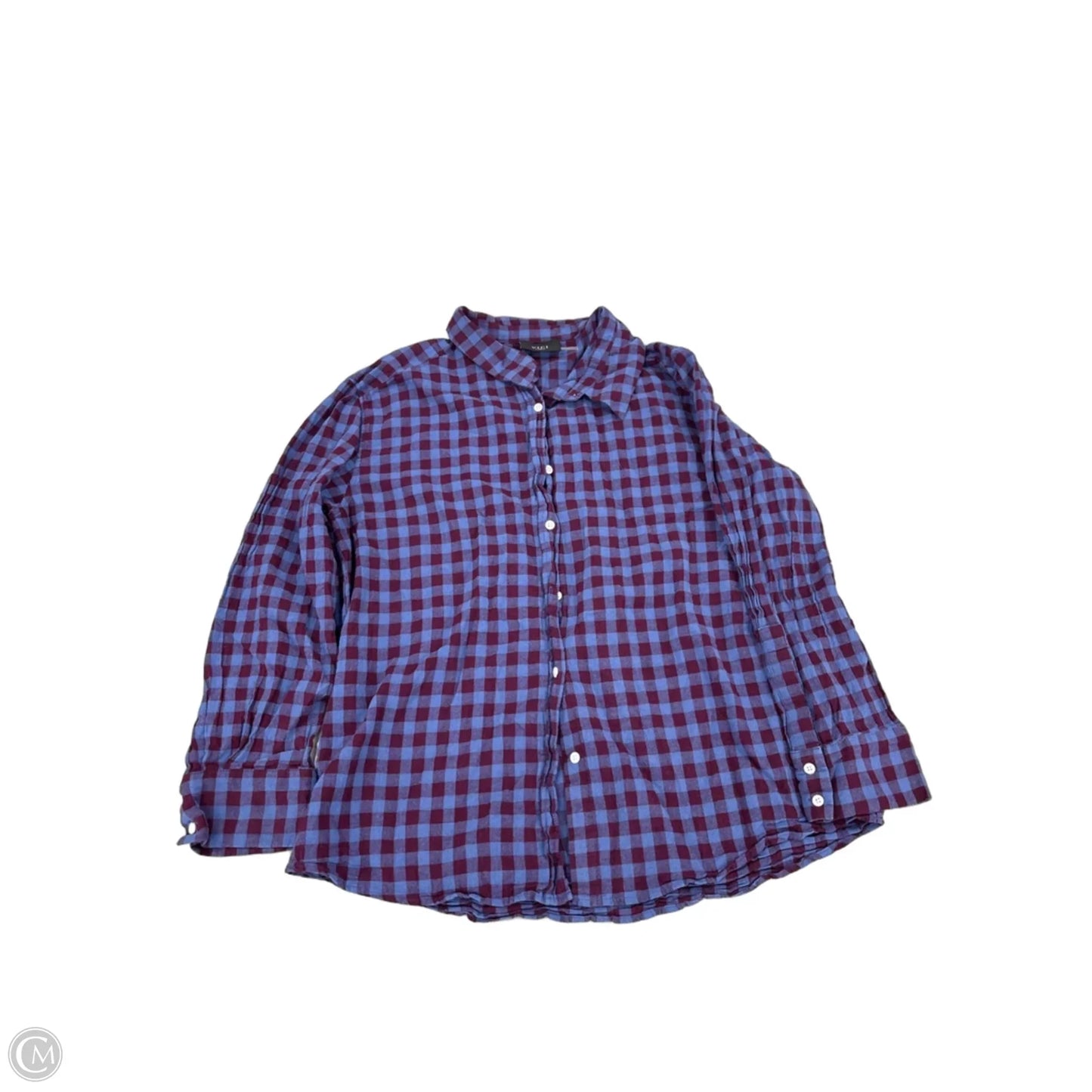 Top Long Sleeve By Vici In Blue & Red, Size: L