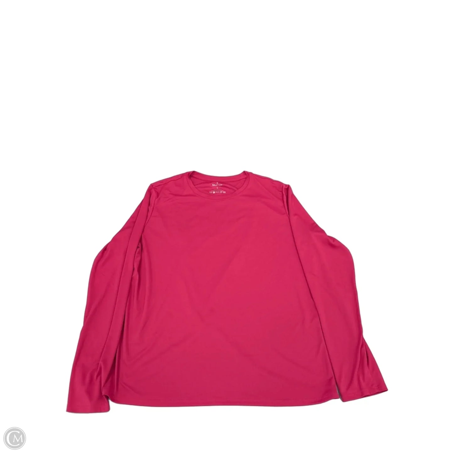 Athletic Top Long Sleeve Collar By Cmc In Pink, Size: L