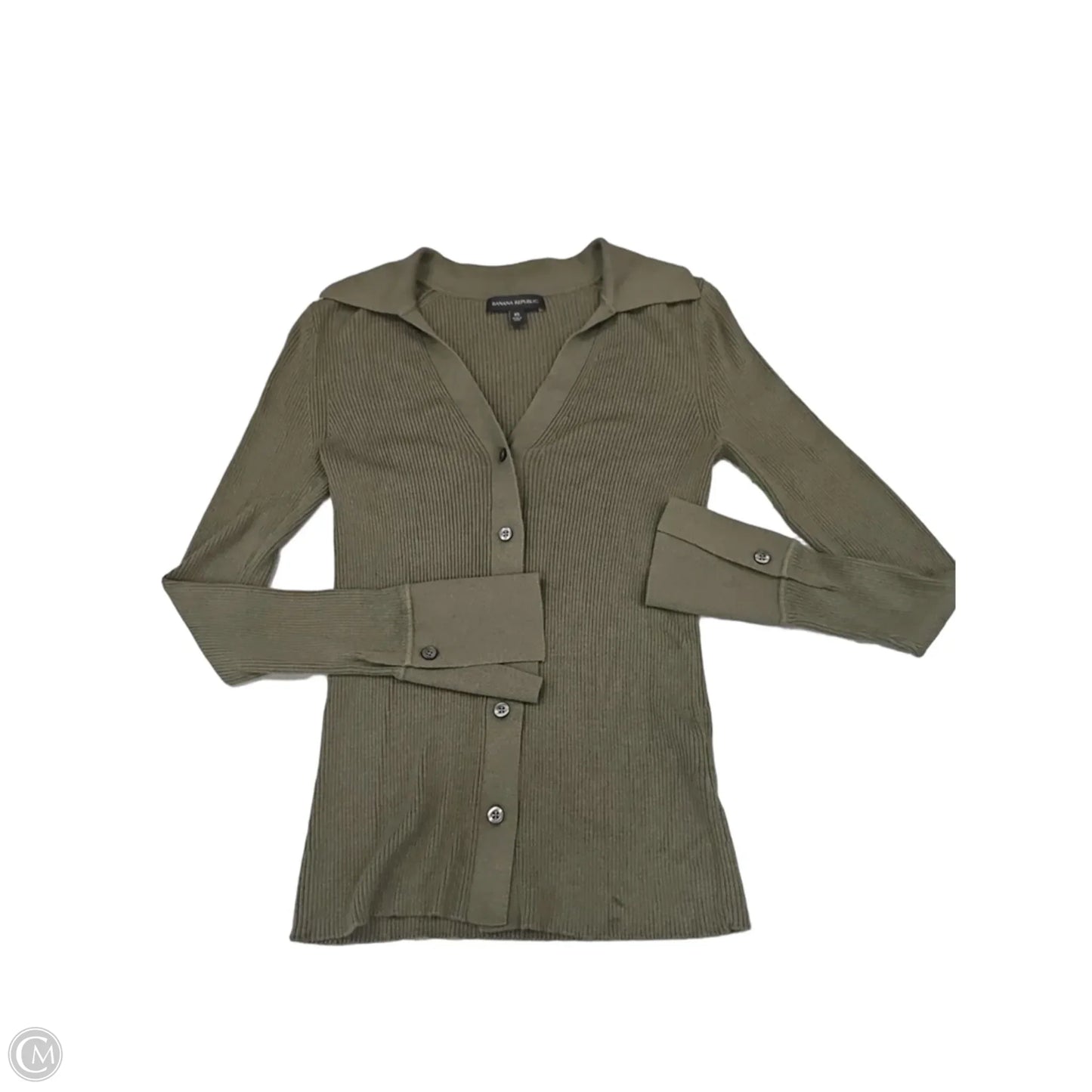 Top Long Sleeve By Banana Republic In Green, Size: Xs