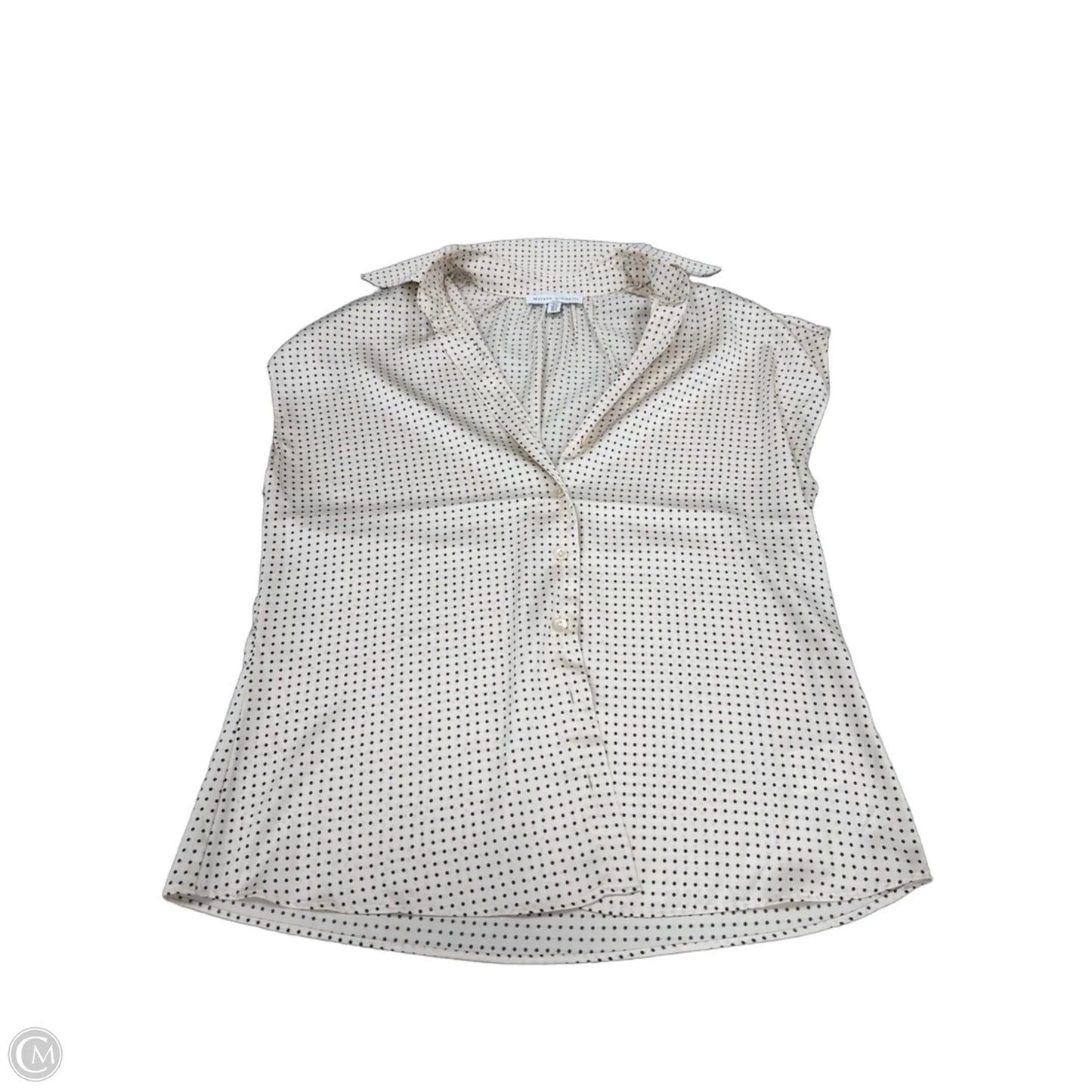 Top Short Sleeve By Maison Damelie In Black & Cream, Size: S