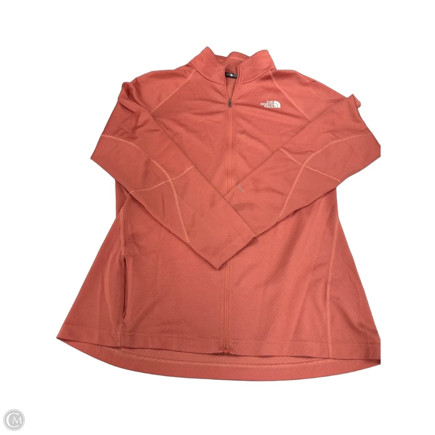 Athletic Top Long Sleeve Collar By The North Face In Coral, Size: Xl
