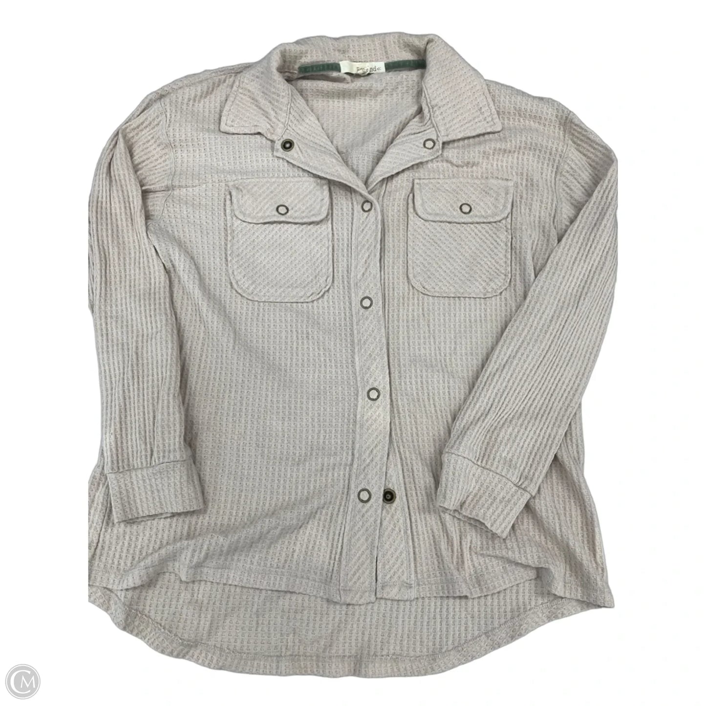 Top Long Sleeve By Rewind In Beige, Size: M