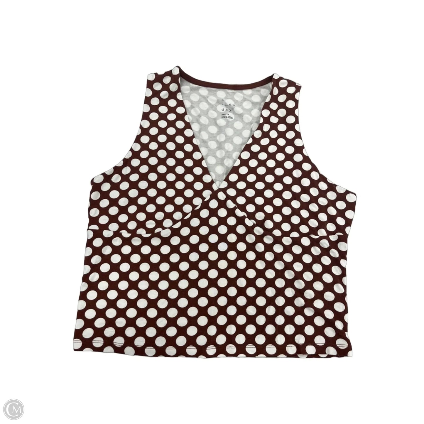 Tank Top By A New Day In Brown & White, Size: M