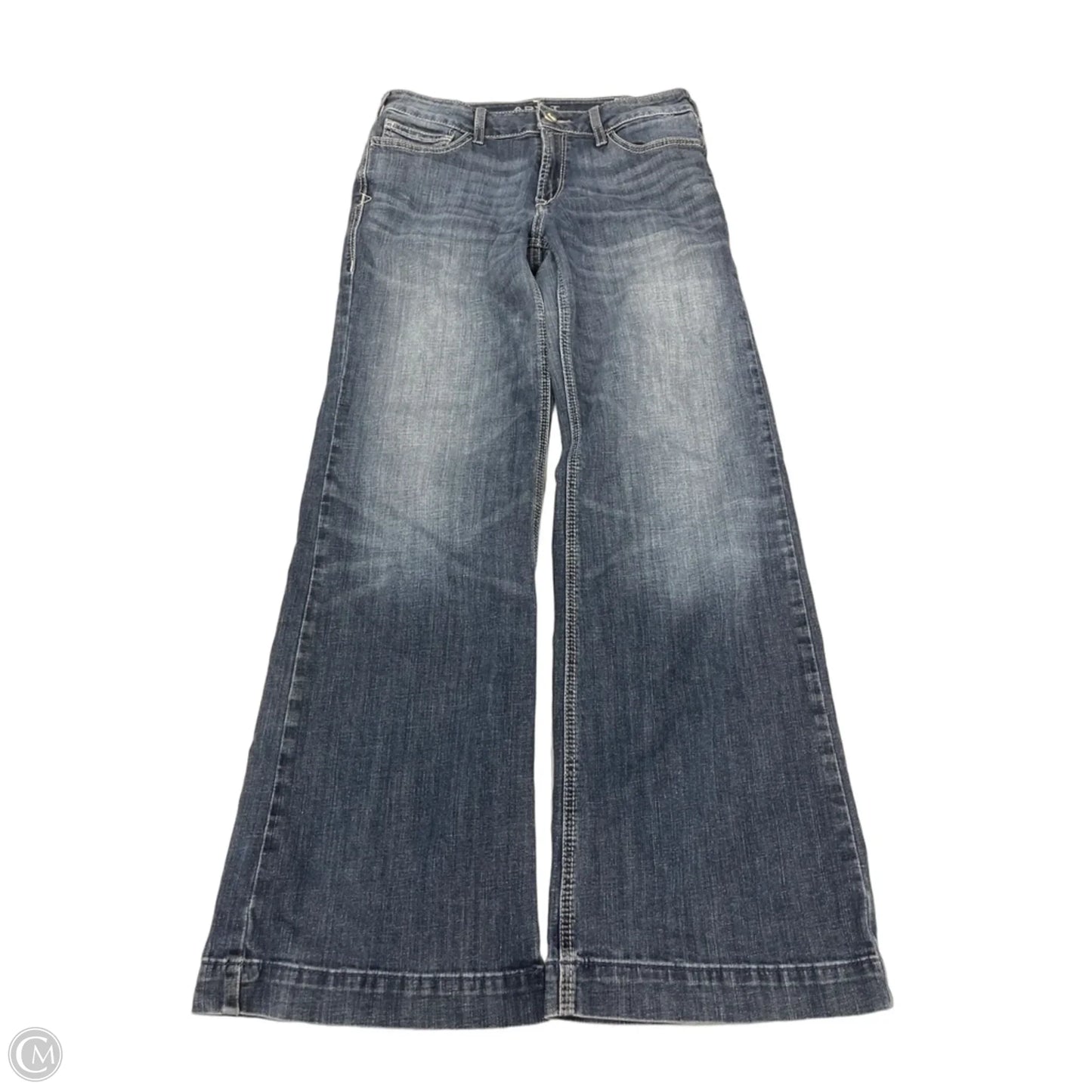 Jeans Wide Leg By Ariat In Blue Denim, Size: 10