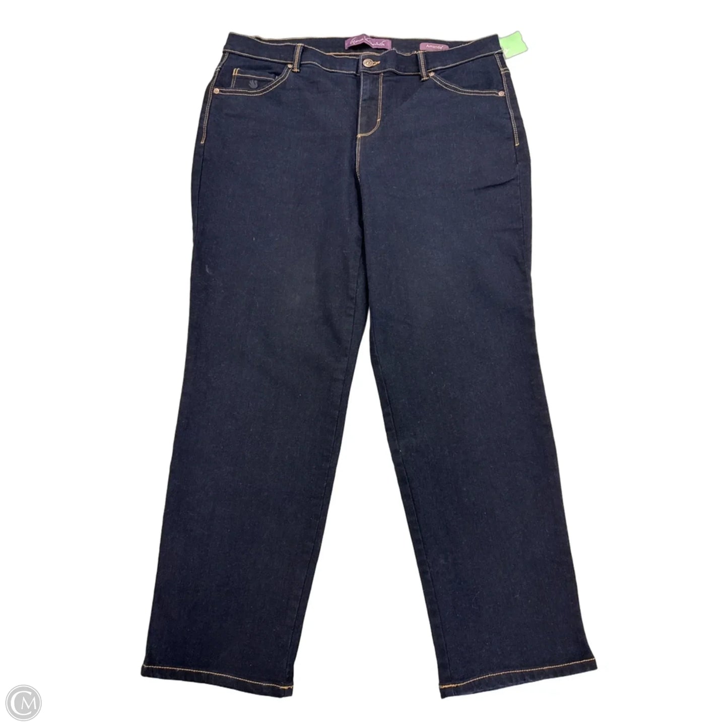 Jeans Straight By Gloria Vanderbilt In Blue Denim, Size: 14