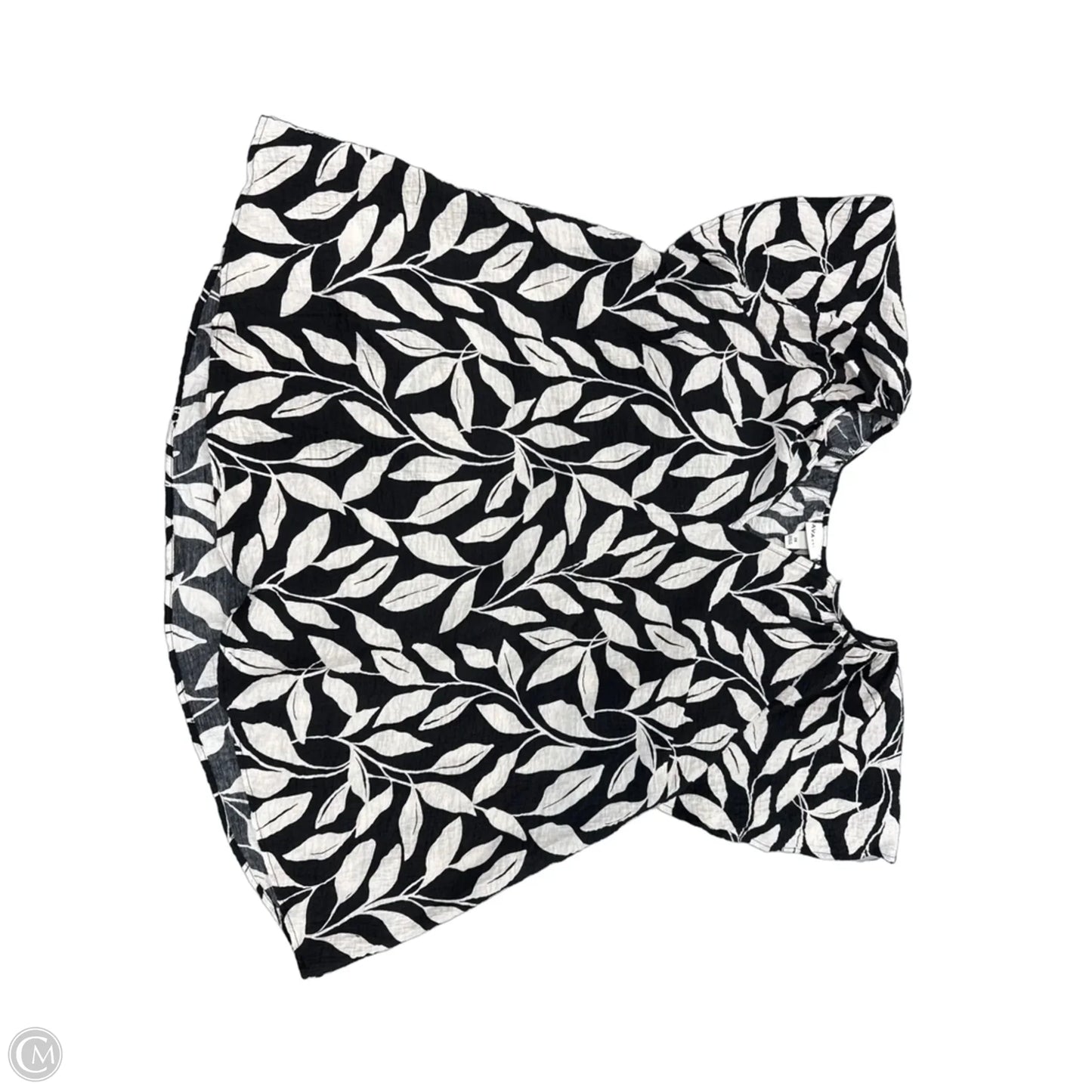 Top Short Sleeve By Ava & Viv In Black & Cream, Size: 2x